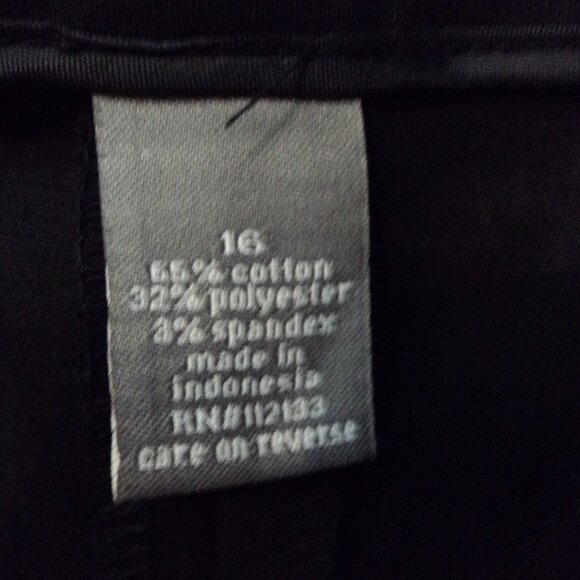 NWT Apt 9 Women's Size 16 Maxwell Fit Capri Pants Cropped Black Faux Croc Belt - Picture 10 of 11